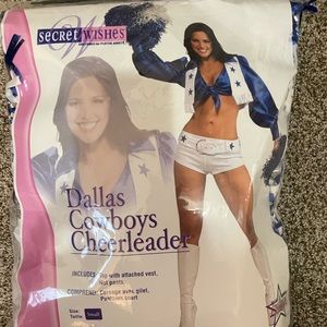 Dallas Cowboy Cheerleader Costume + PomPoms